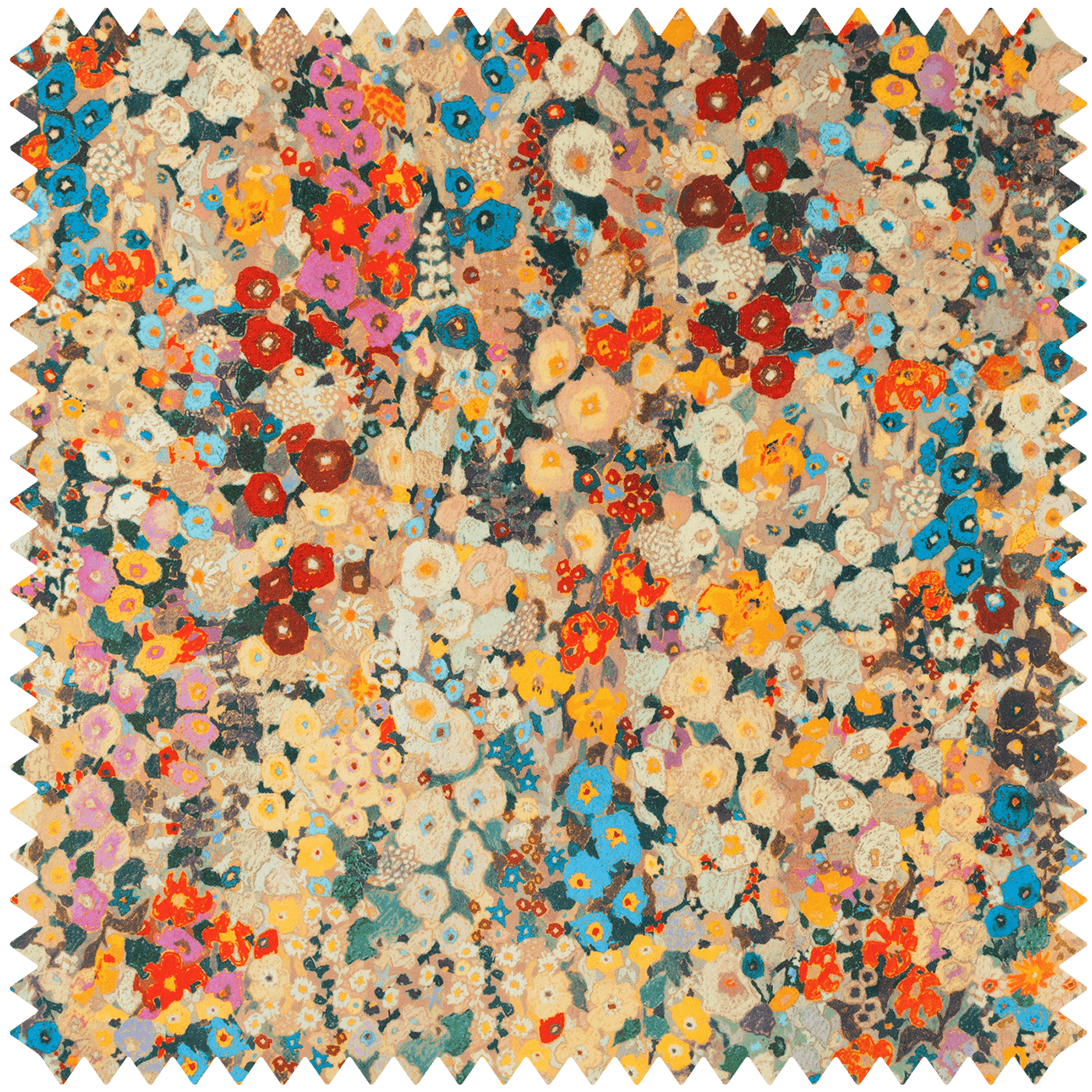 Hollyhocks Organic Velvet Fabric - Autumn - House of Hackney - 1-FA-HOL-OV-AUT-XXX-XXX - Premier Wallcovering