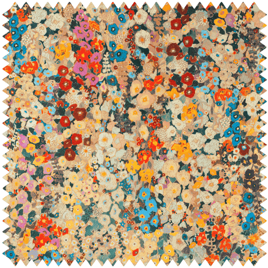 Hollyhocks Organic Velvet Fabric - Autumn - House of Hackney - 1-FA-HOL-OV-AUT-XXX-XXX - Premier Wallcovering