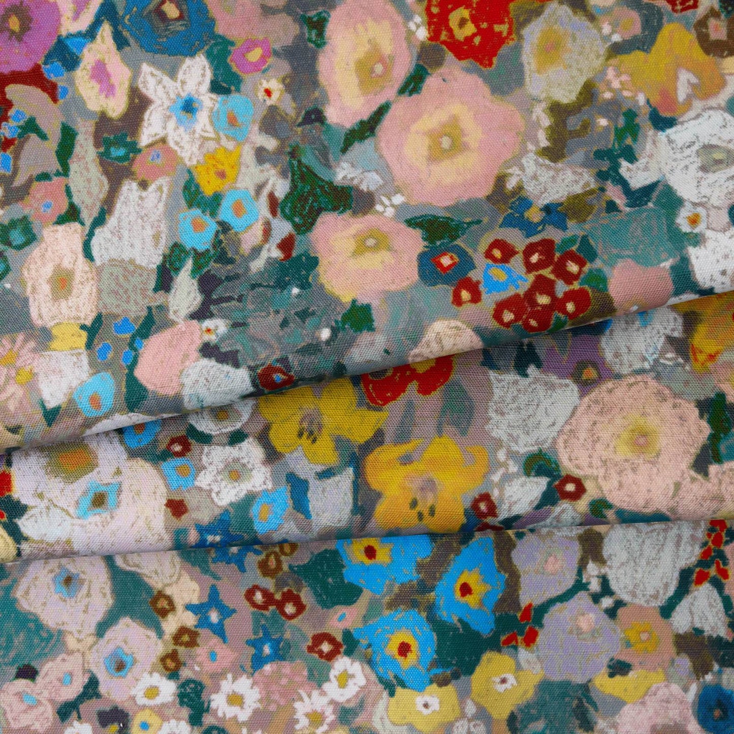 Hollyhocks Recycled Performance Fabric - Autumn - House of Hackney - 1-FA-HOL-RP-AUT-XXX-XXX - Premier Wallcovering