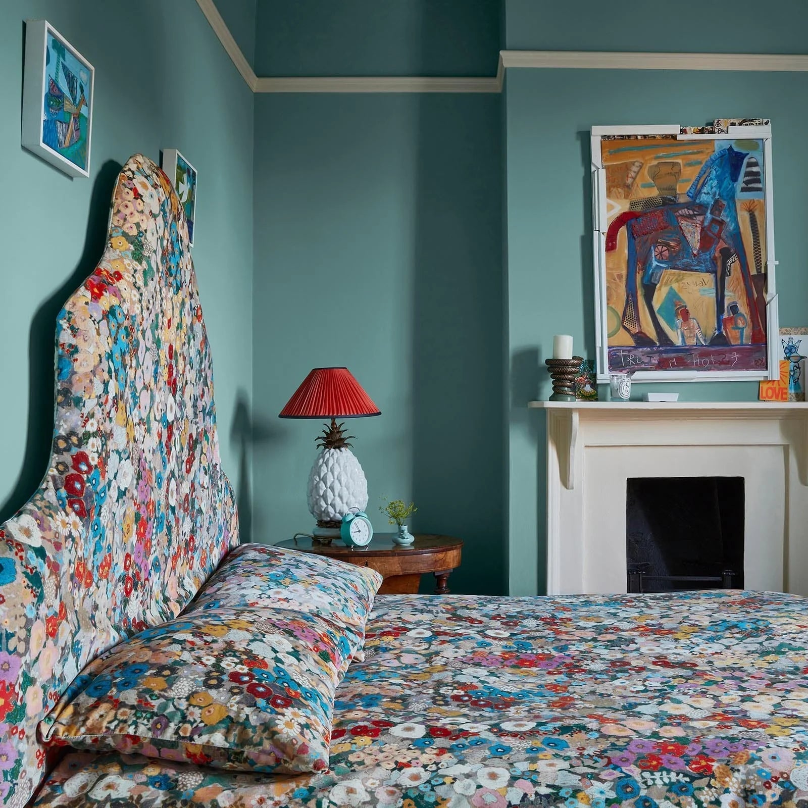 Hollyhocks Velvet Fabric -  Autumn - House of Hackney - 1-FA-HOL-VE-AUT-XXX-XXX - Premier Wallcovering