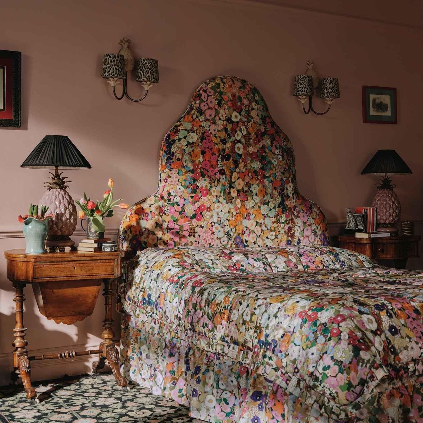 Hollyhocks Velvet Fabric -  Spring - House of Hackney - 1-FA-HOL-VE-SPR-XXX-XXX - Premier Wallcovering