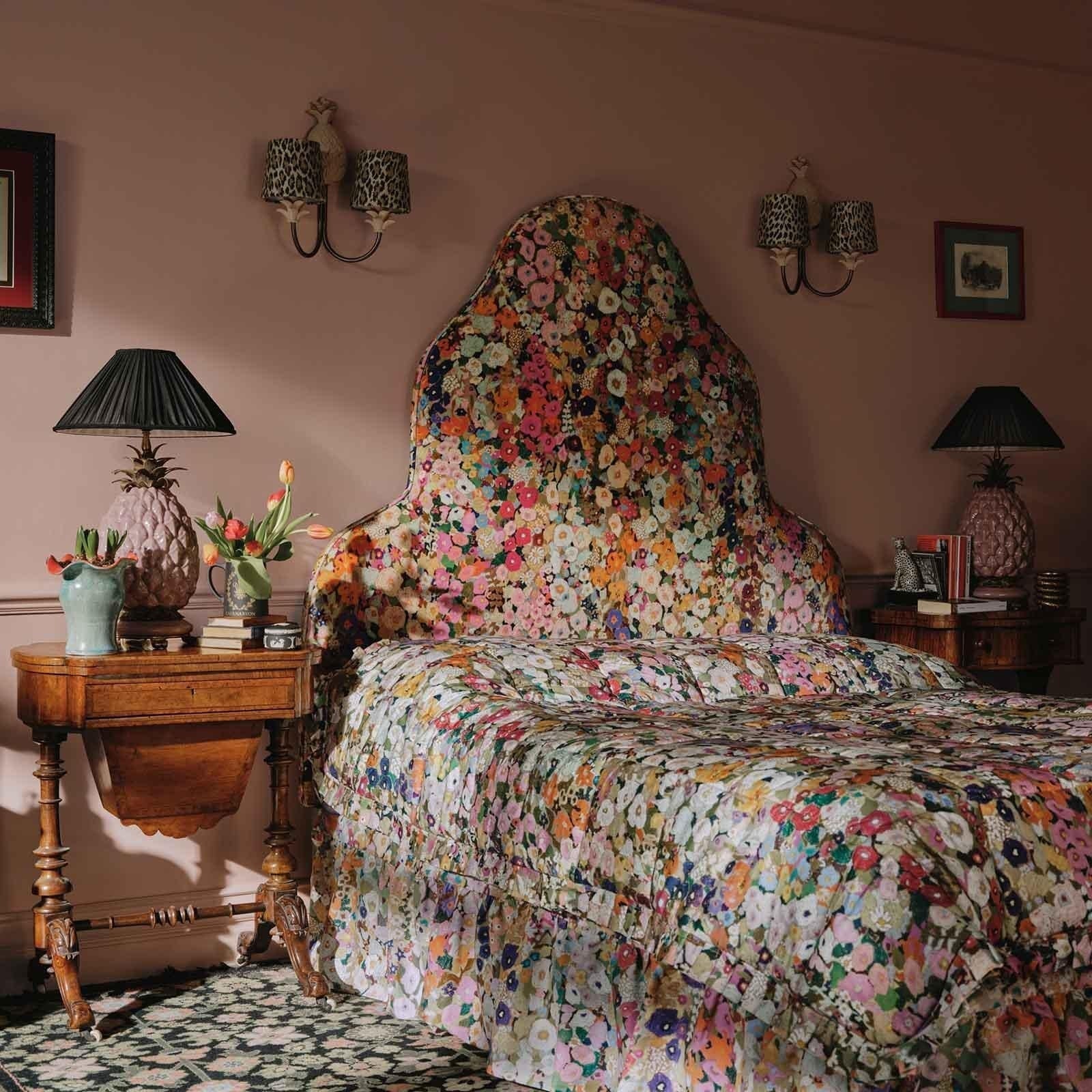 Hollyhocks Velvet Fabric -  Spring - House of Hackney - 1-FA-HOL-VE-SPR-XXX-XXX - Premier Wallcovering