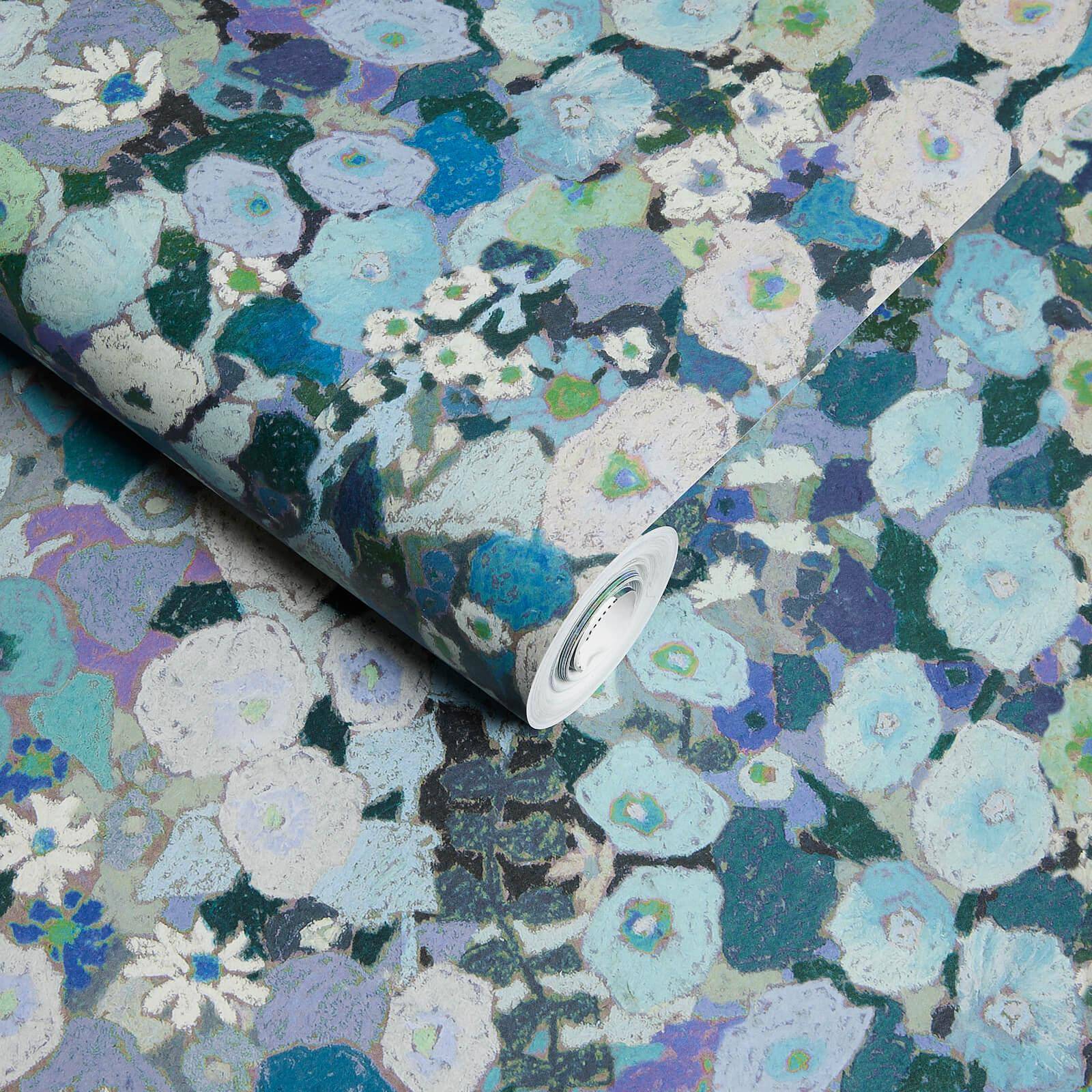 Hollyhocks Wallpaper - Dew - House of Hackney - 1-WA-HOL-DI-DEW-XXX - Premier Wallcovering