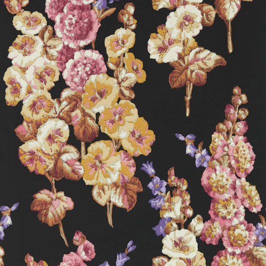 Hollyhocks Wallpaper - Copper/Rhodera - DOSW217032 - Sanderson - Premier Wallcovering