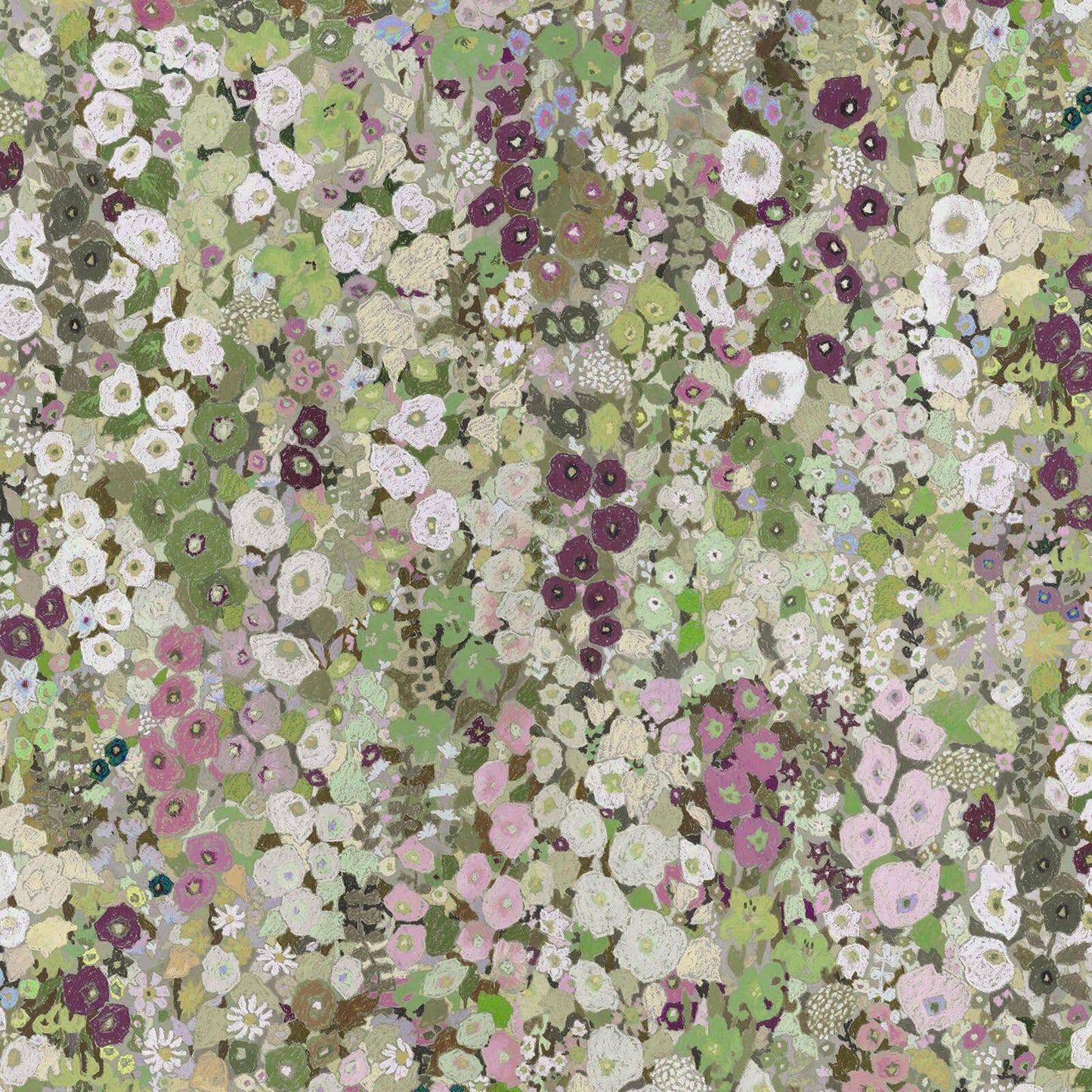 Hollyhocks Wallpaper - Meadow - House of Hackney - 1-WA-HOL-DI-MEA-XXX - Premier Wallcovering