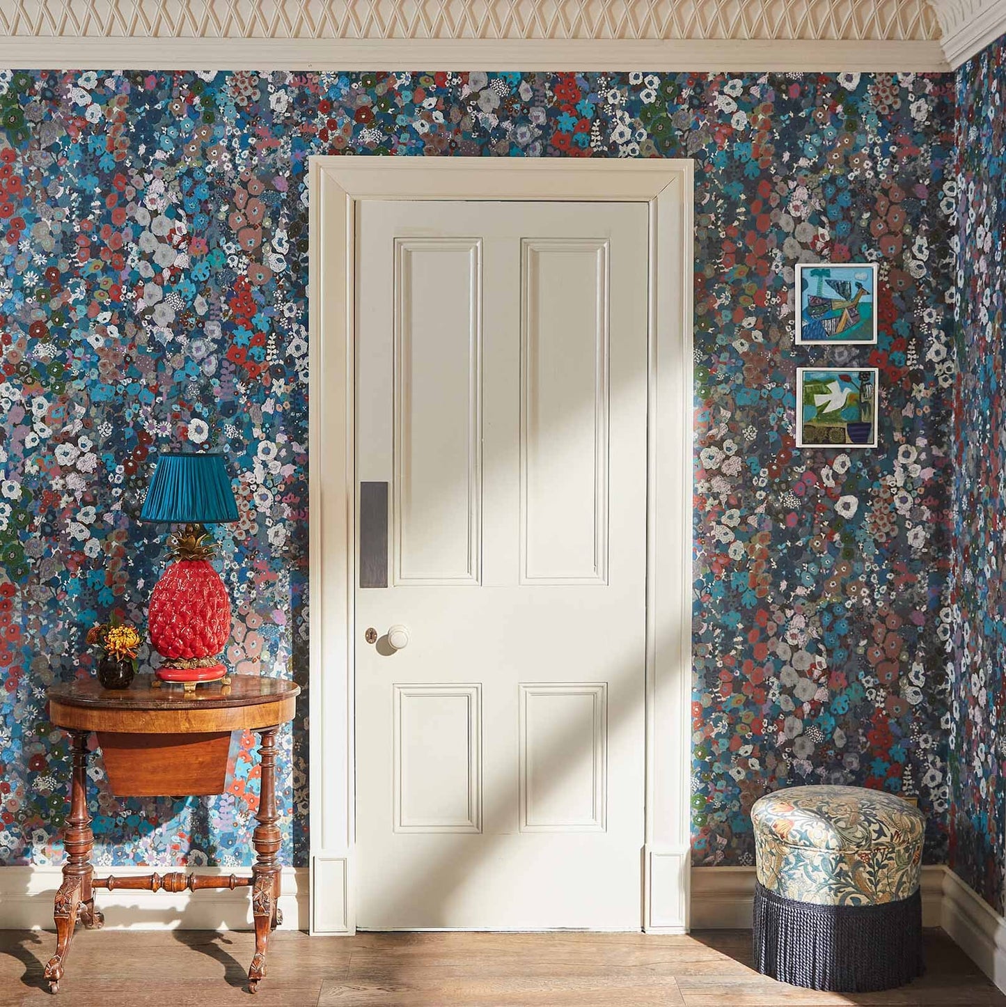 Hollyhocks Wallpaper - Winter - House of Hackney - 1 - WA - HOL - DI - WIT - XXX - Premier Wallcovering