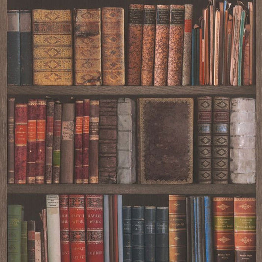 Home Style Library Books Wallpaper - Multi - Rasch - 934809 - Premier Wallcovering