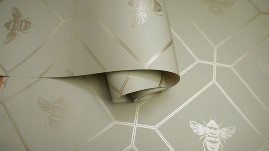 Honeycomb Bee Wallpaper - Green - Holden Décor - 13080 - Premier Wallcovering
