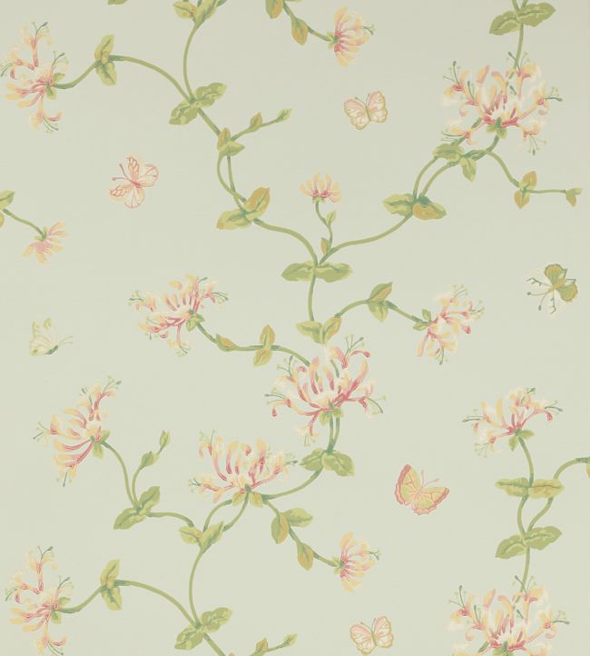 Honeysuckle Garden Wallpaper - Aqua - Colefax & Fowler - W7002/01 - Premier Wallcovering