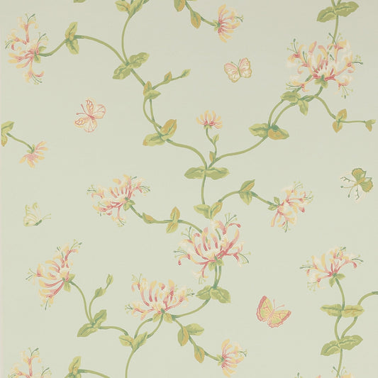 Honeysuckle Garden Wallpaper - Aqua - Colefax & Fowler - W7002 - 01 - Premier Wallcovering