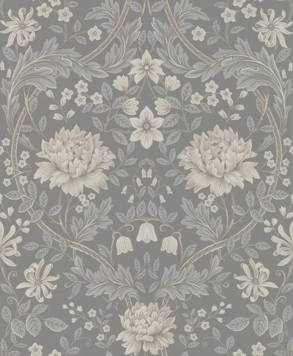 Honeysuckle Trail Wallpaper - Grey - NextWall - NW44608 - Premier Wallcovering