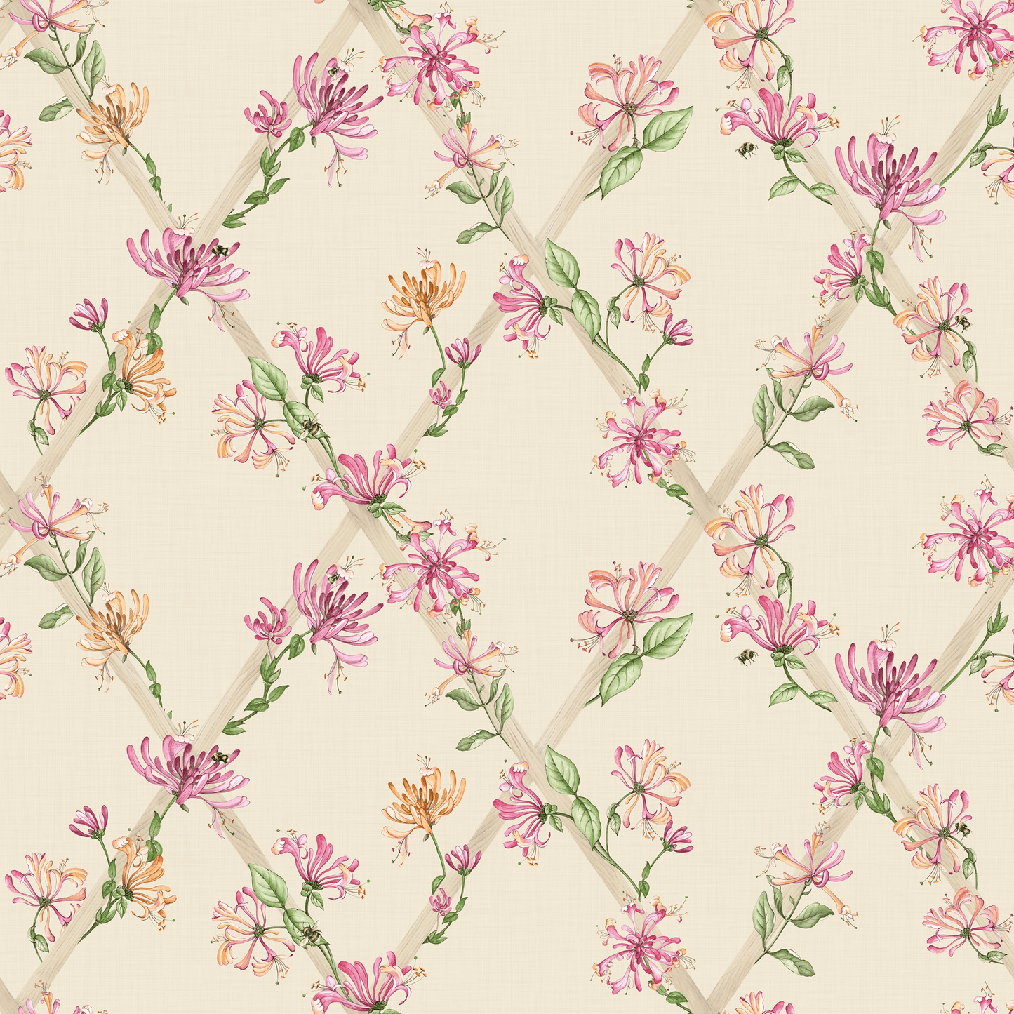 Honeysuckle Wallpaper - Cream - Lucie Annabel - LAN100435 - Premier Wallcovering