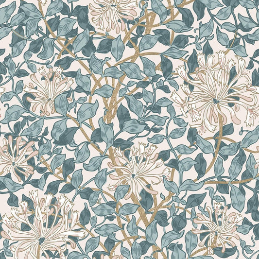 Honeysuckle Wallpaper - Dusk Blue - 140483 - William Morris - Premier Wallcovering
