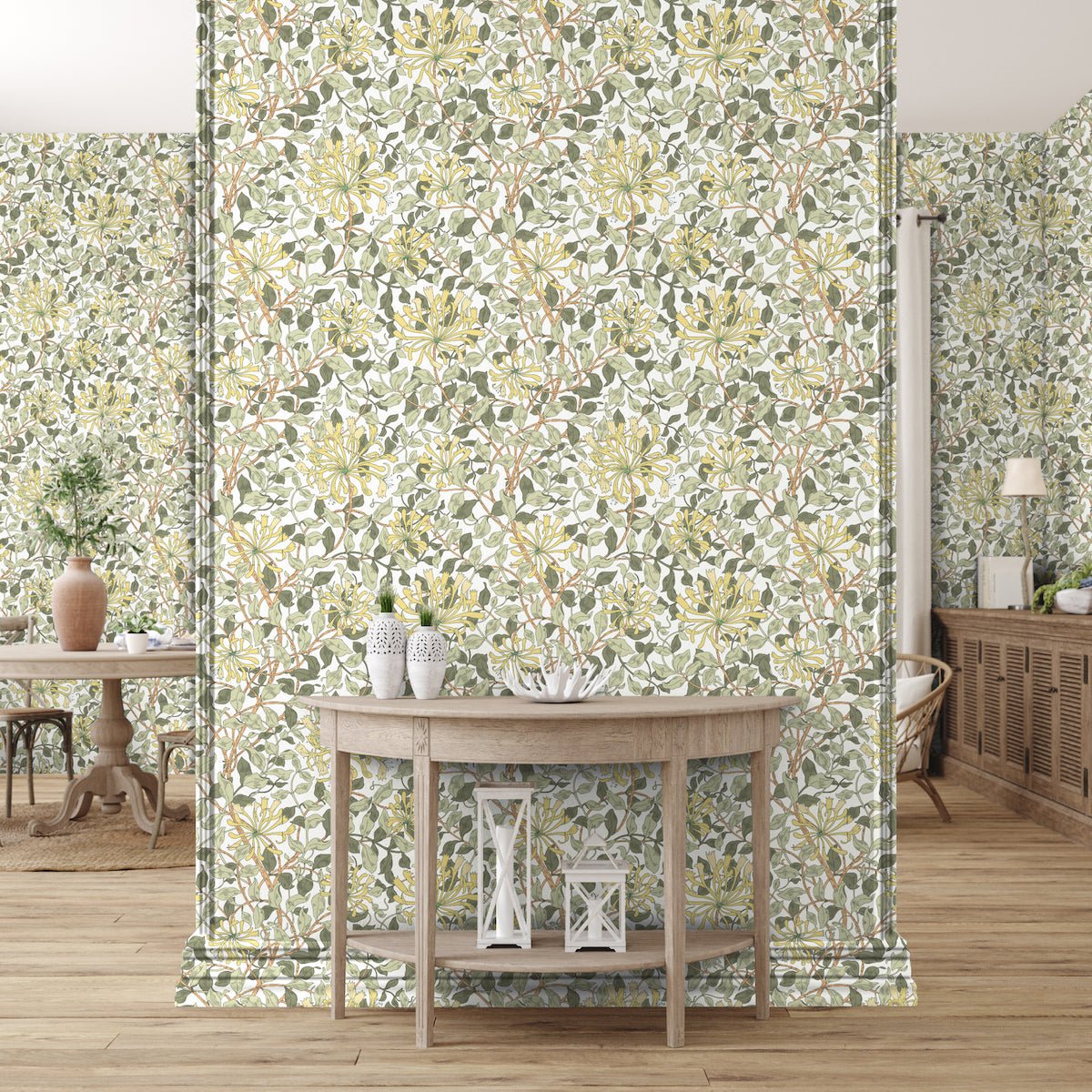 Morris Collections - 1118 - Honeysuckle Wallpaper - Blonde Yellow - Premier Wallcovering