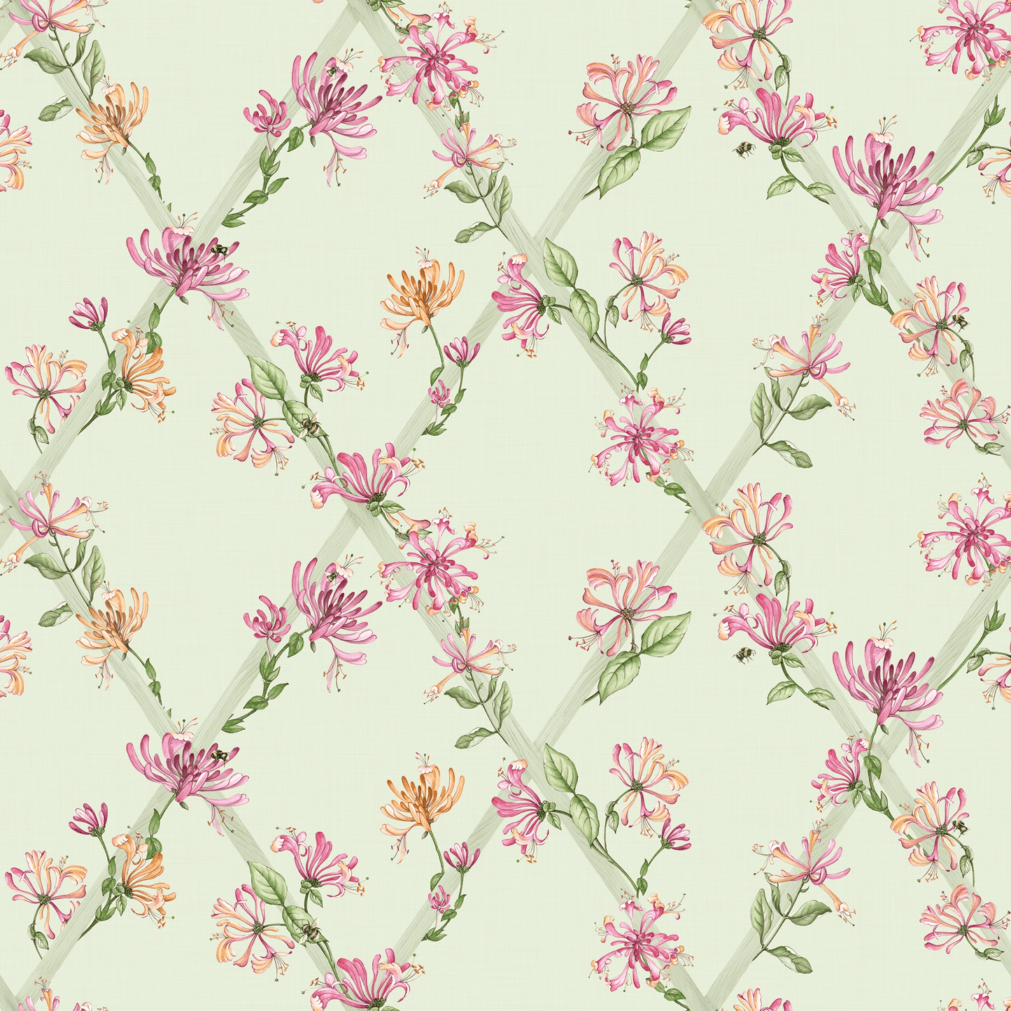 Honeysuckle Wallpaper - Sage Green - Lucie Annabel - LAN100434 - Premier Wallcovering