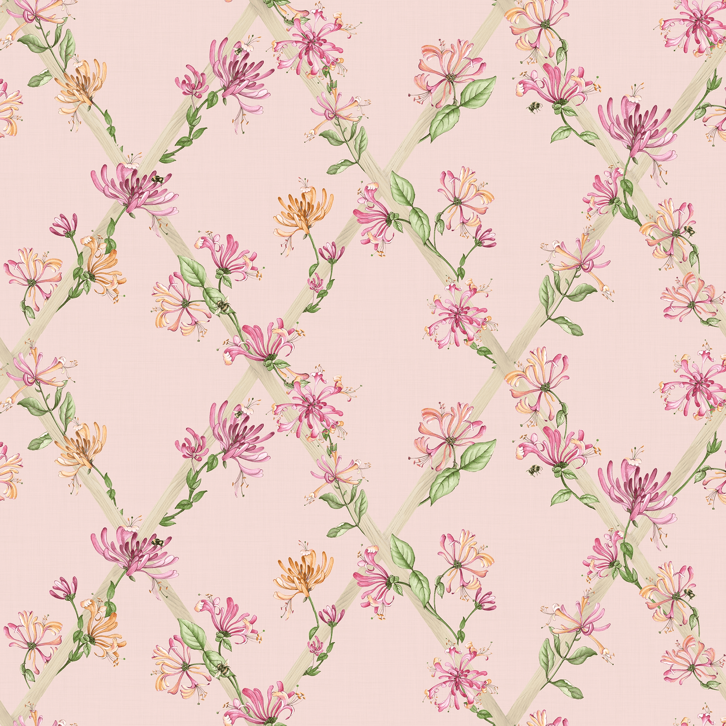 Honeysuckle Wallpaper - Pink - Lucie Annabel - LAN100433 - Premier Wallcovering