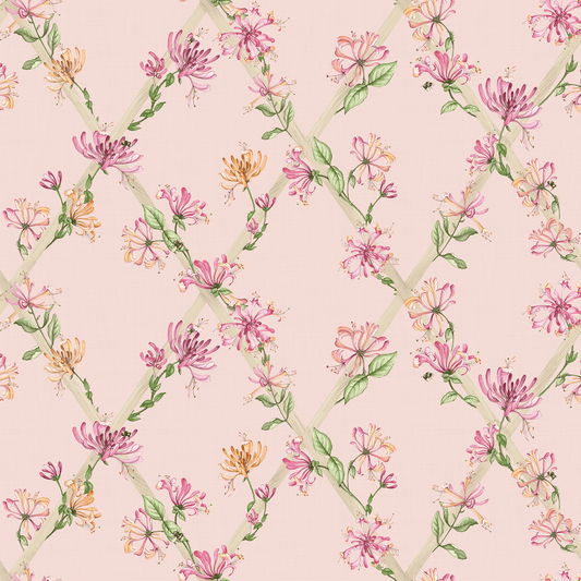 Honeysuckle Wallpaper - Pink - Lucie Annabel - LAN100433 - Premier Wallcovering
