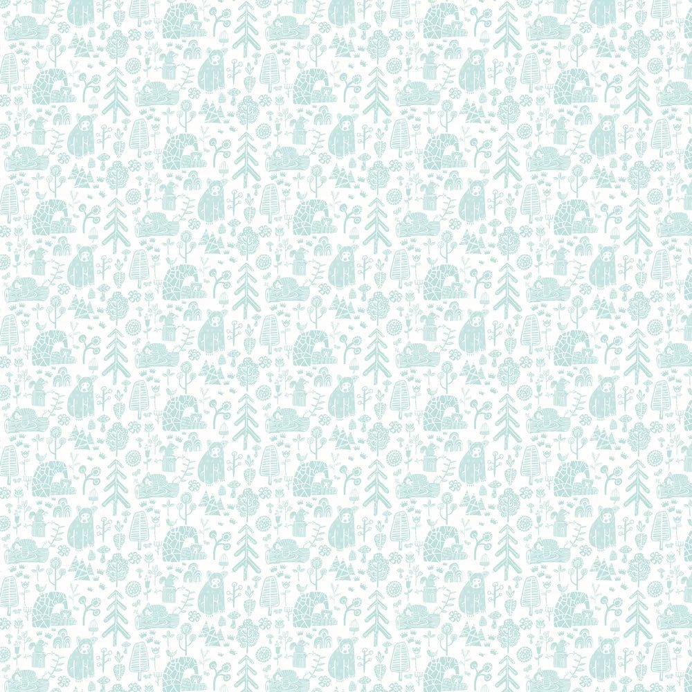 Honeywood Bears Wallpaper - Bluejay - Ohpopsi - WGU50146W - Premier Wallcovering