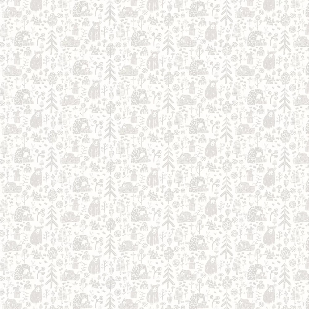 Honeywood Bears Wallpaper - Dove - Ohpopsi - WGU50145W - Premier Wallcovering