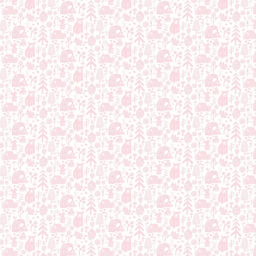 Honeywood Bears Wallpaper - Petal - Ohpopsi - WGU50147W - Premier Wallcovering