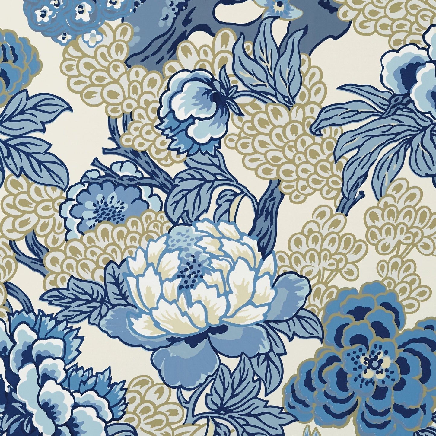 Honshu Wallpaper - Blue & Beige - Thibaut - T75487 - Premier Wallcovering
