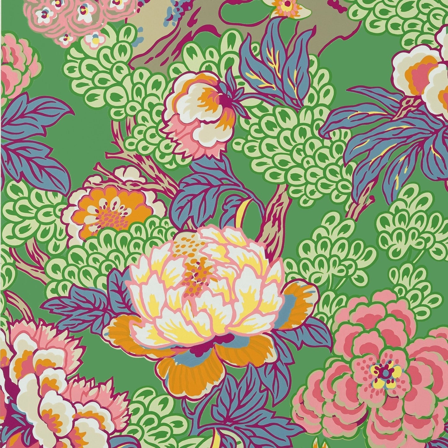 Honshu Wallpaper - Green - Thibaut - T75491 - Premier Wallcovering
