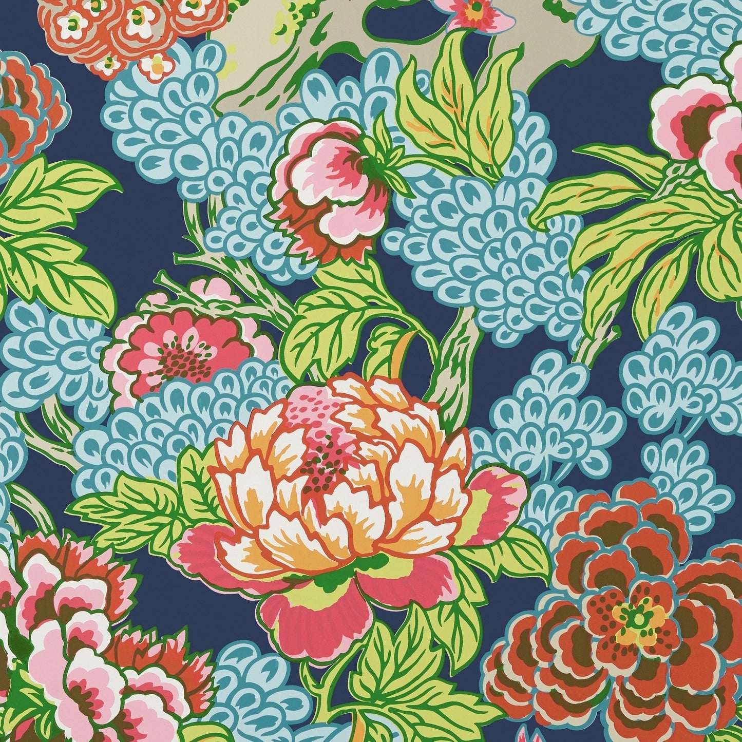 Honshu Wallpaper - Navy - Thibaut - T75488 - Premier Wallcovering