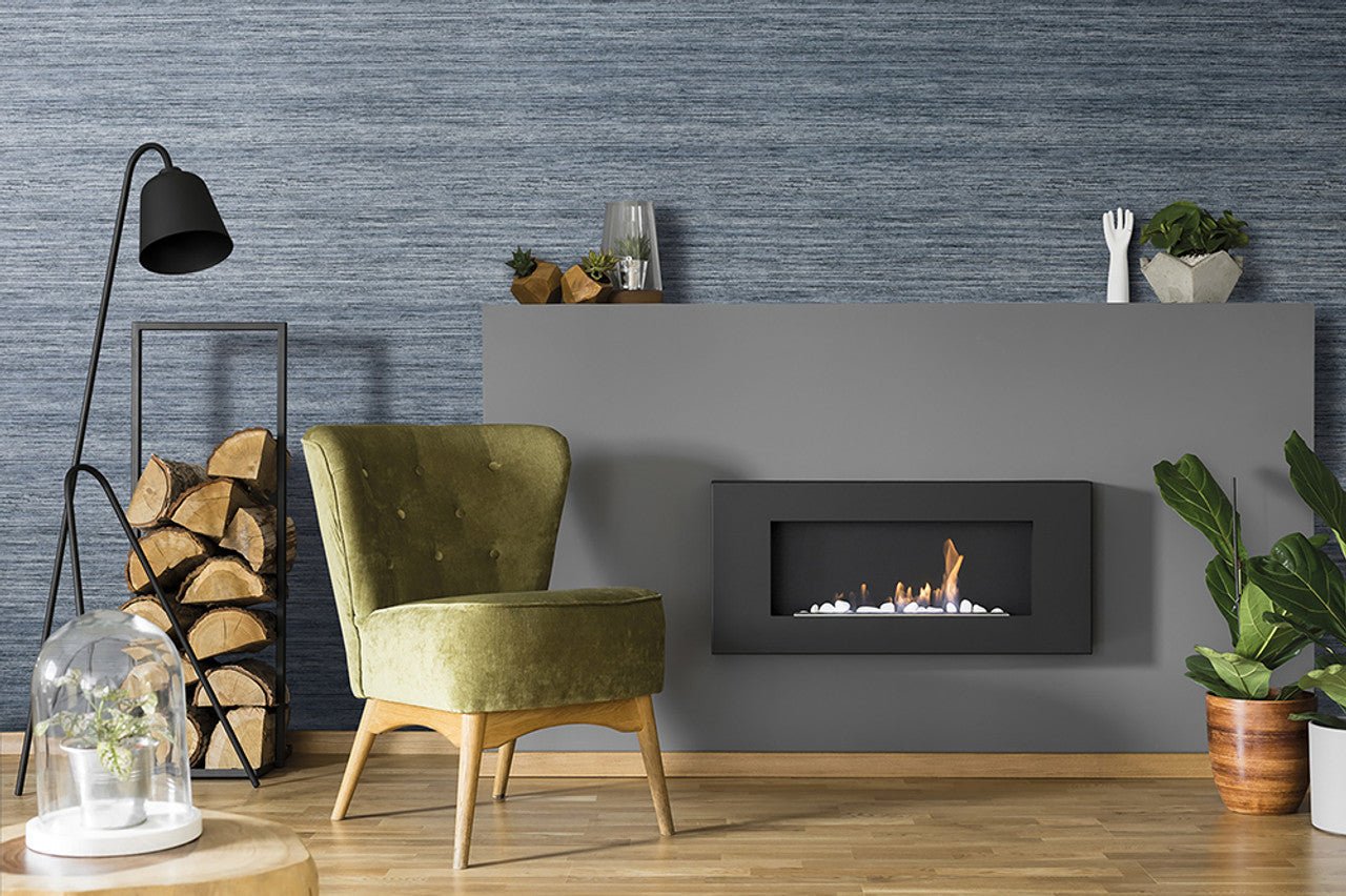 Horizontal Leaf Feel Wallpaper - Blue - Hohenberger - 64941 - Premier Wallcovering