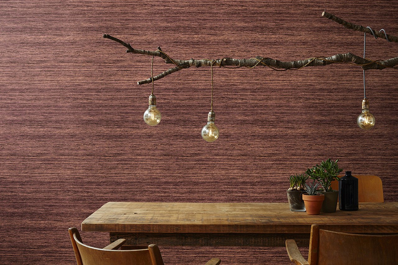 Horizontal Leaf Feel Wallpaper - Red - Hohenberger - 64940 - Premier Wallcovering
