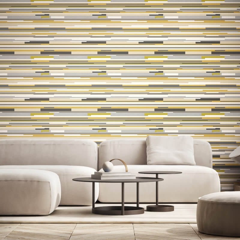 Horizontal Stripe Wallpaper - Olive Green - Hoopla Walls - HWA1059W - Premier Wallcovering