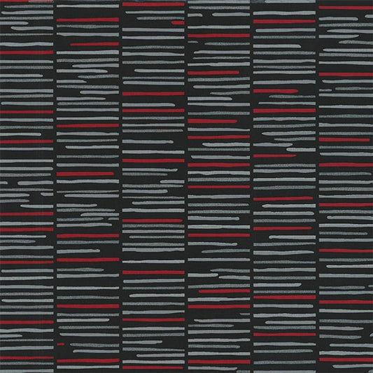 Horizontal Stripe Wallpaper - Red/ Charcoal/ Grey - P+S International - 13384 - 10 - Premier Wallcovering