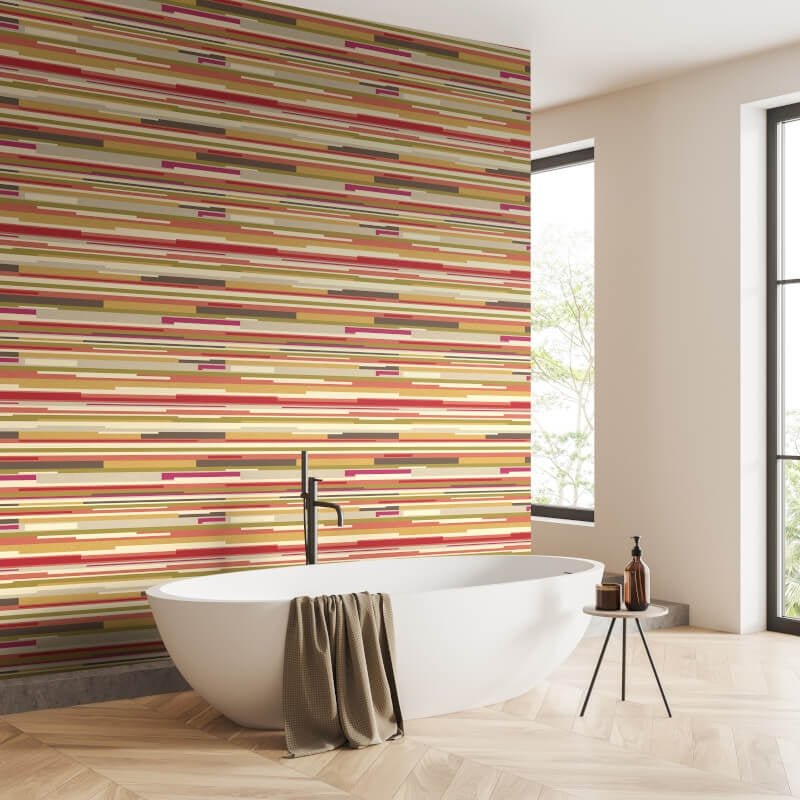 Horizontal Stripe Wallpaper - Mustard Yellow - Hoopla Walls - HWA1062W - Premier Wallcovering