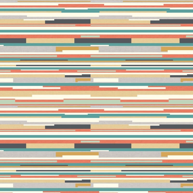 Horizontal Stripe Wallpaper - Orange - Hoopla Walls - HWA1063W - Premier Wallcovering