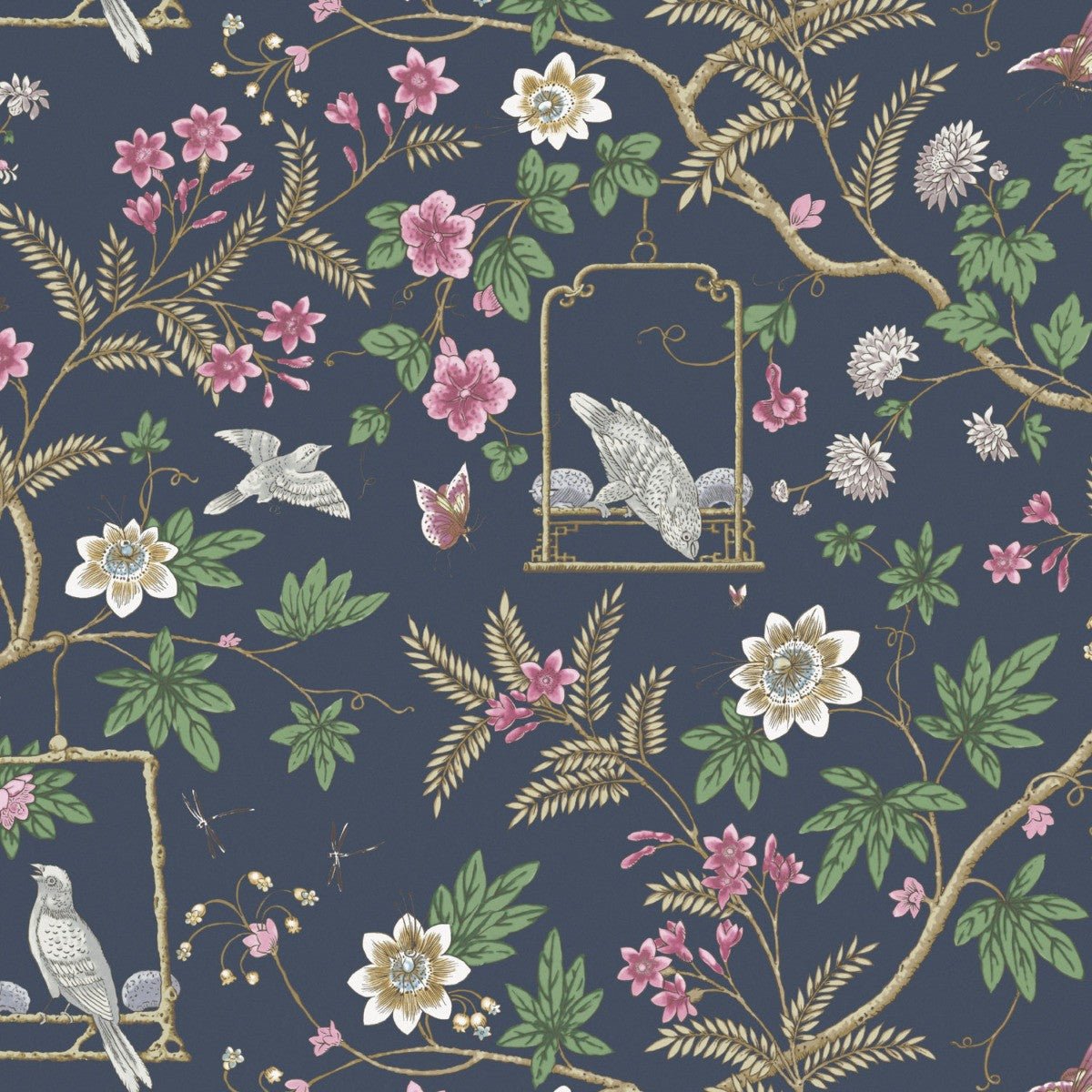 Horsham Wallpaper - Navy - Warner House - Premier Wallcovering