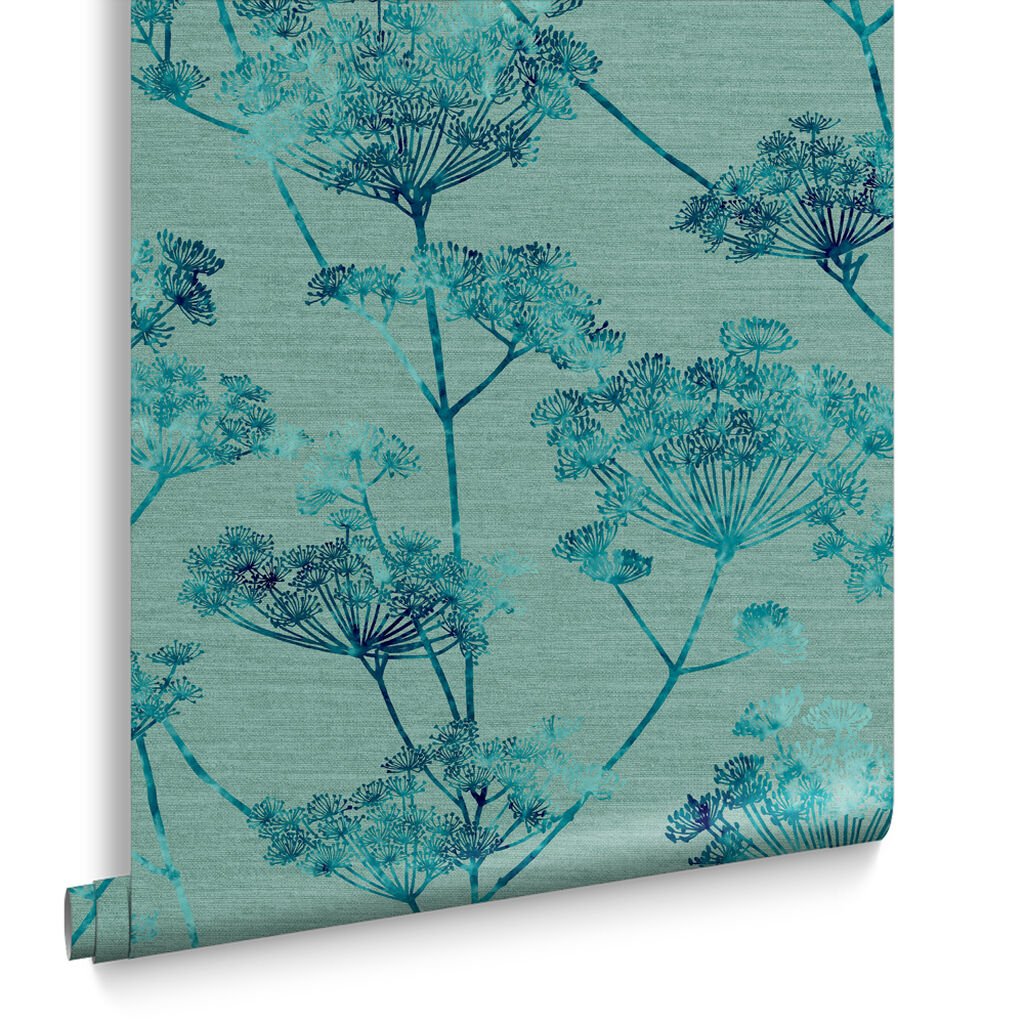 Hortus Wallpaper - Teal - Graham & Brown - 112204 - Premier Wallcovering