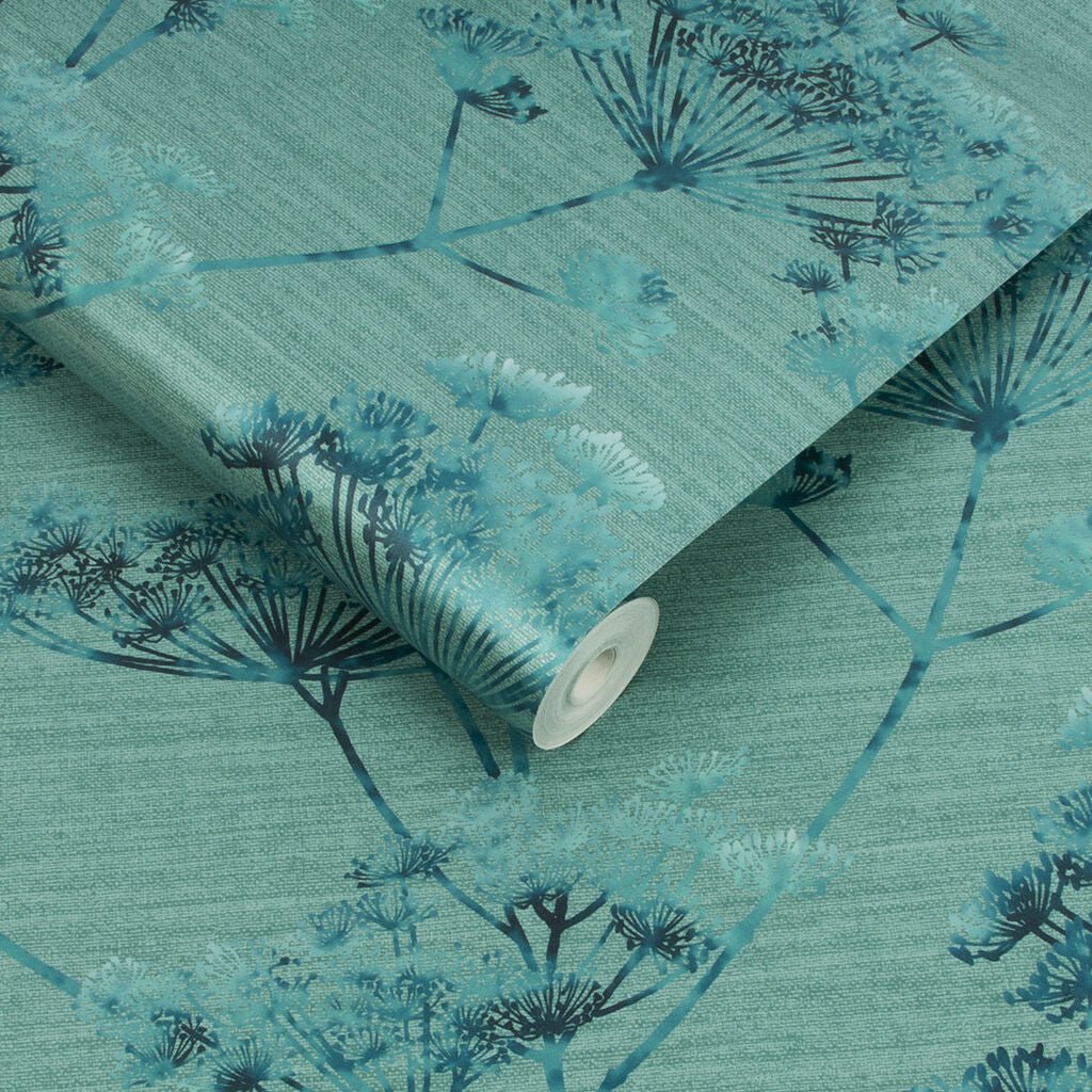Hortus Wallpaper - Teal - Graham & Brown - 112204 - Premier Wallcovering