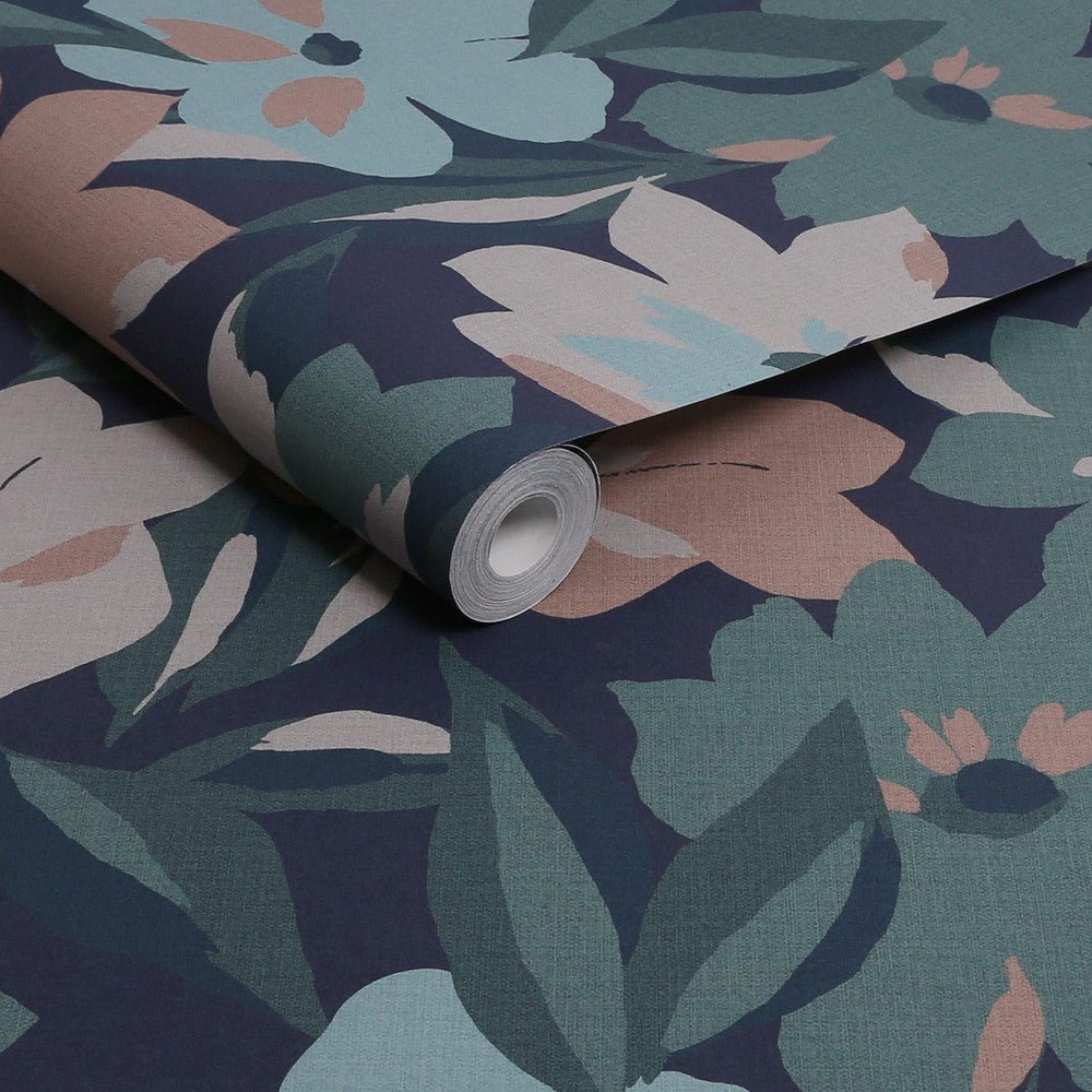Hot House Floral Wallpaper - Midnight - Next - 120208 - Premier Wallcovering