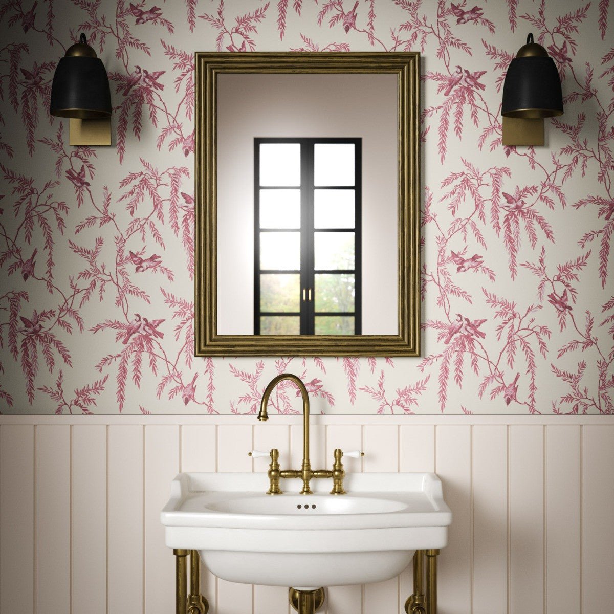 Housemartins Wallpaper - Raspberry - Warner House - Premier Wallcovering
