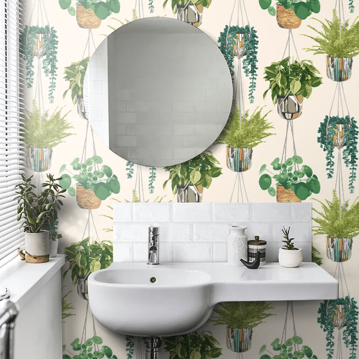 Houseplant Wallpaper - Sage & Cider - Ohpopsi - GRA50111W - Premier Wallcovering