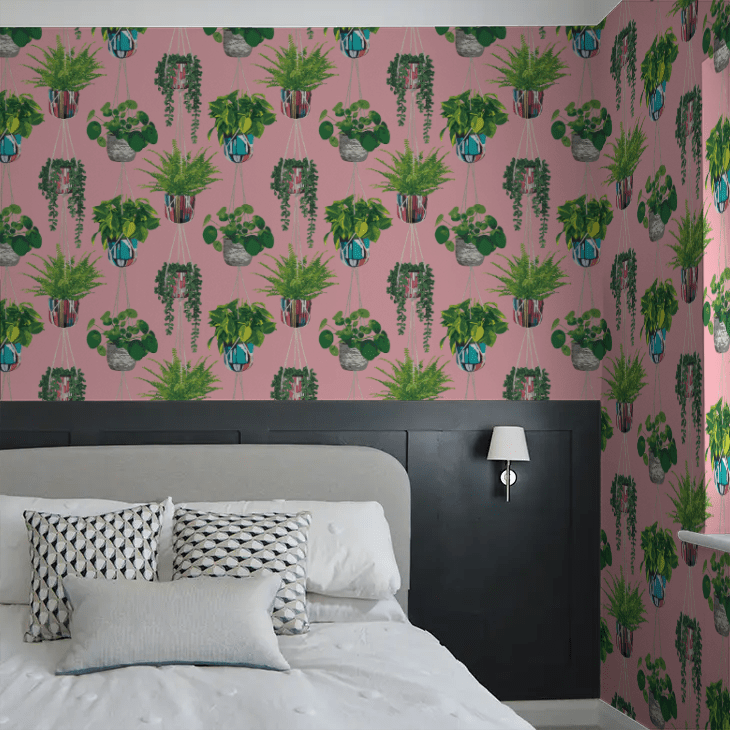 Houseplant Wallpaper - Bubblegum - Ohpopsi - GRA50109W - Premier Wallcovering