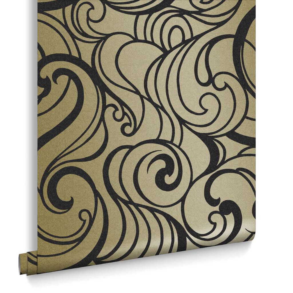 Hula Wallpaper - Swirl Guilded - Graham & Brown - 105272 - Premier Wallcovering