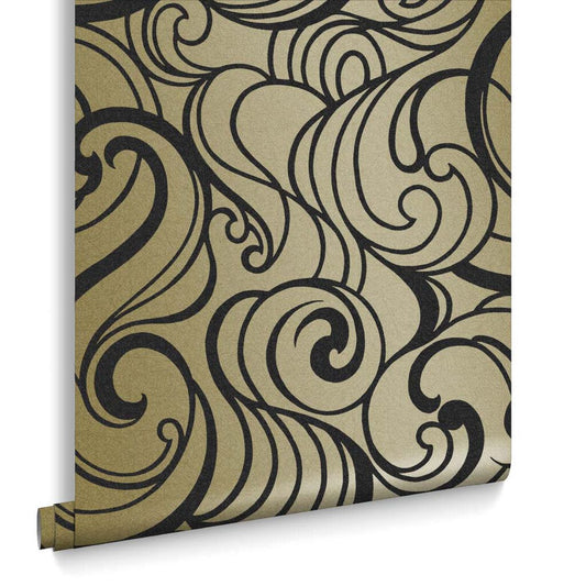 Hula Wallpaper - Swirl Guilded - Graham & Brown - 105272 - Premier Wallcovering