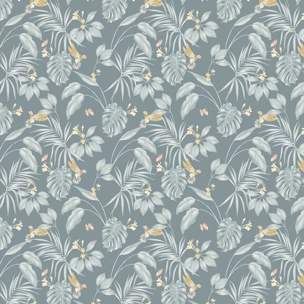 Hummingbird Wallpaper - Petrol - Ohpopsi - LBK50163W - Premier Wallcovering