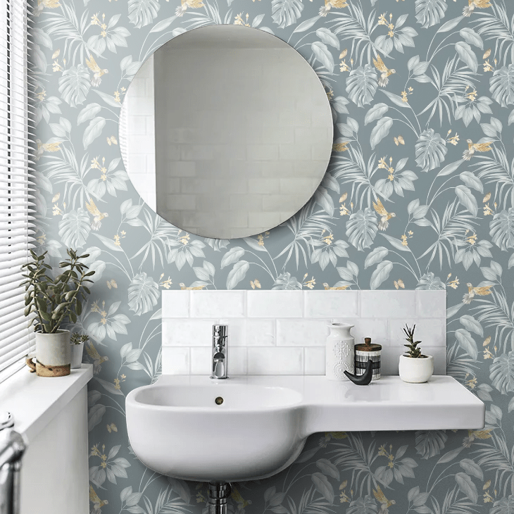 Hummingbird Wallpaper - Petrol - Ohpopsi - LBK50163W - Premier Wallcovering