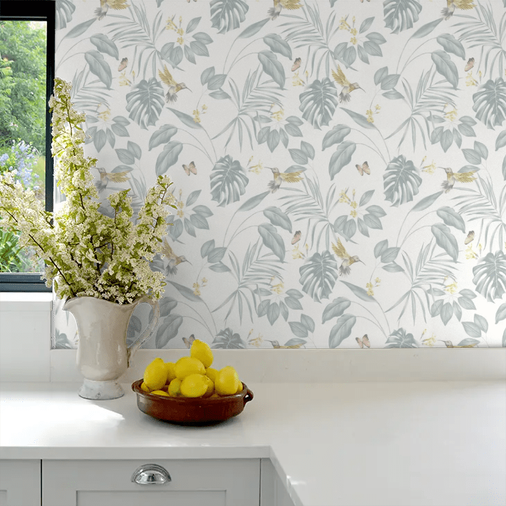 Hummingbird Wallpaper - Wedgewood - Ohpopsi - LBK50160W - Premier Wallcovering