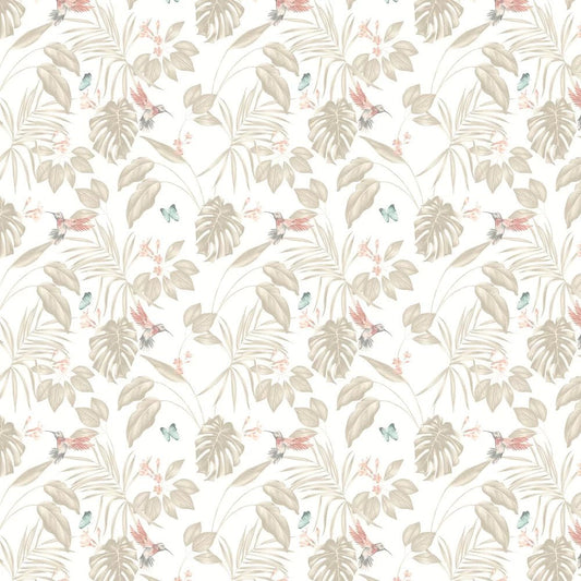 Hummingbird Wallpaper - Oyster - Ohpopsi - LBK50104W - Premier Wallcovering