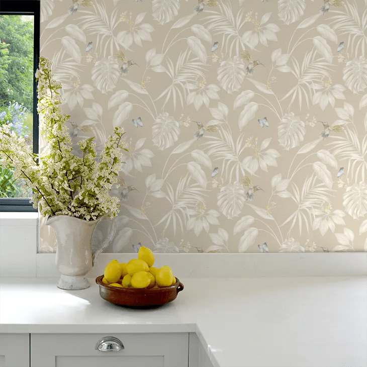 Hummingbird Wallpaper - Straw - Ohpopsi - LBK50106W - Premier Wallcovering