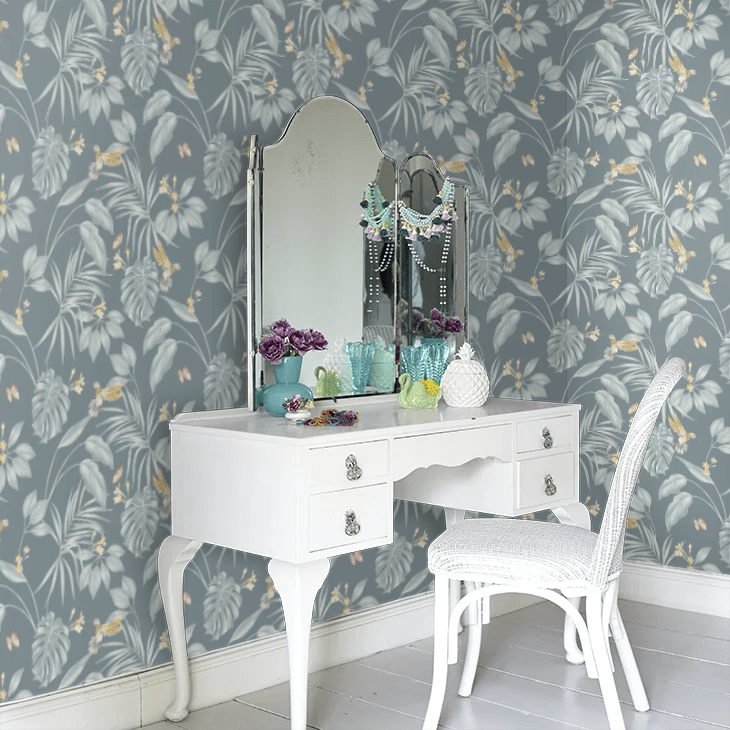 Hummingbird Wallpaper - Petrol - Ohpopsi - LBK50163W - Premier Wallcovering