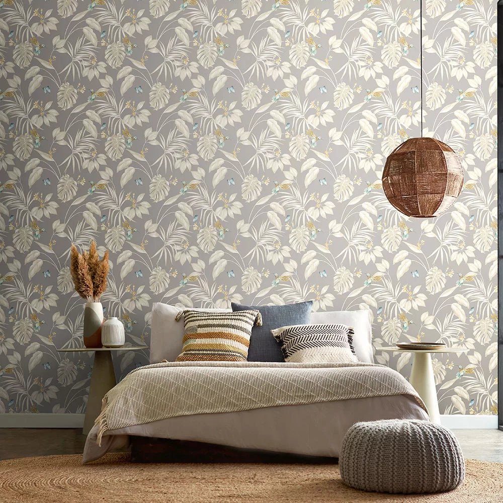 Hummingbird Wallpaper - Flint - Ohpopsi - LBK50112W - Premier Wallcovering