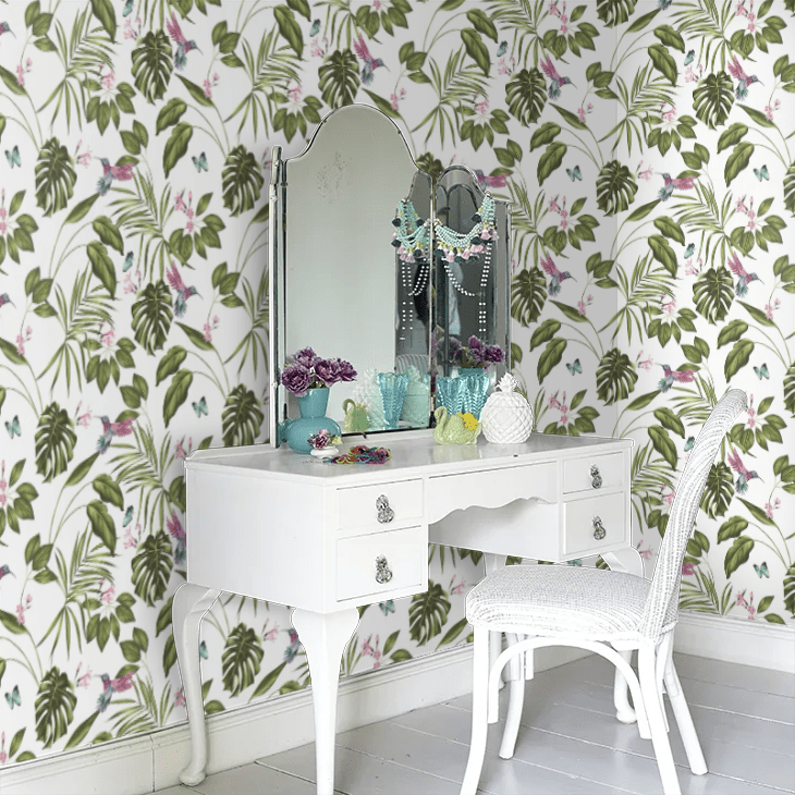 Hummingbird Wallpaper - Wilderness White - Ohpopsi - WLD53114W - Premier Wallcovering